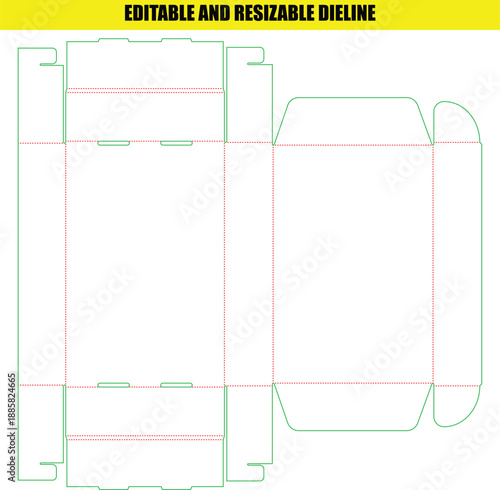 Editable and Resizable Dieline Template for Custom Boxes