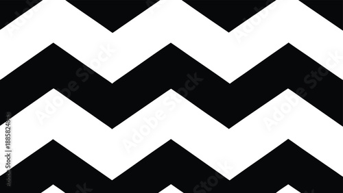 Black and white zigzag chevron pattern with thick stripes repeating graphic
