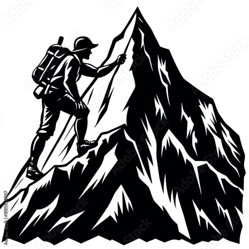 A mountain climber reaching the top of a challenge. 