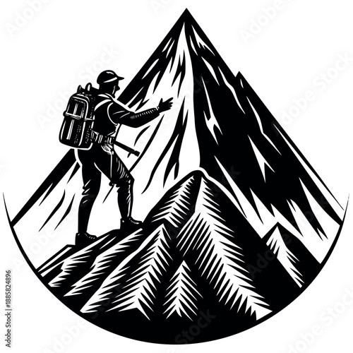 A mountain climber reaching the top of a challenge. 