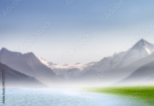 Jahreszeitenwechsel in einer imaginären landschaft