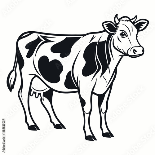 Vector illustration of a Holstein cow 