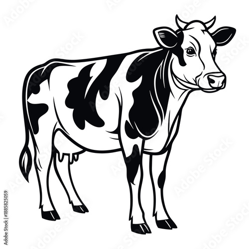 Vector illustration of a Holstein cow 