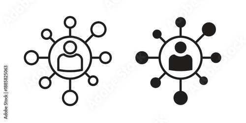 Affiliate marketing icon elements. A modern flat and line icons set