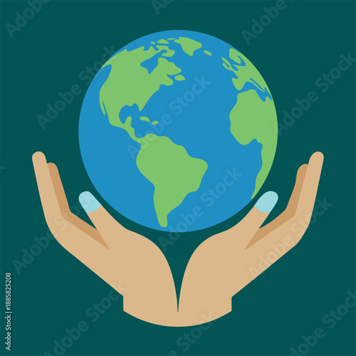 A pair of hands gently holding a small earth 