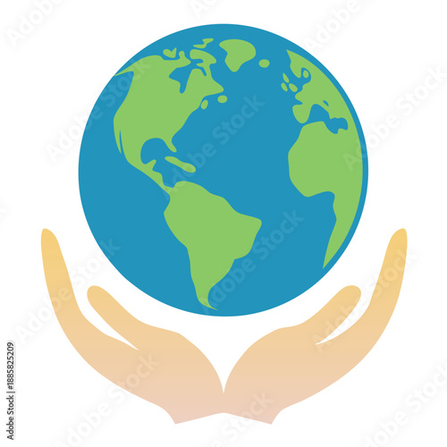 A pair of hands gently holding a small earth 