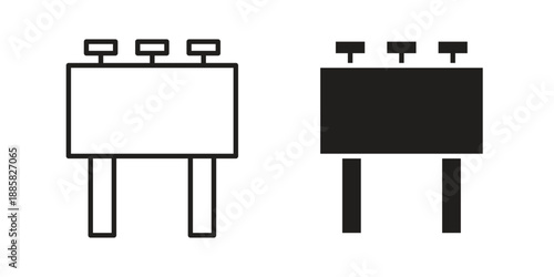 Billboard icon elements. A modern flat and line icons set