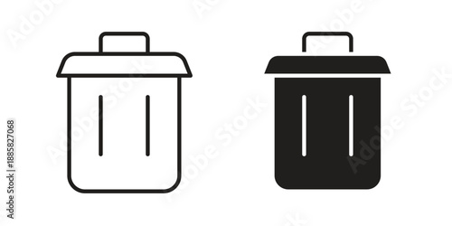 Bin icon elements. A modern flat and line icons set