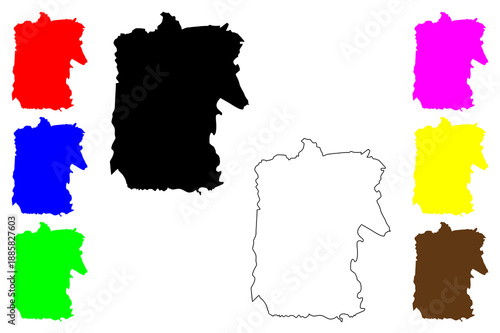 Bayamon city (Commonwealth of Puerto Rico, Organized and unincorporated U.S. territory) map vector illustration, scribble sketch Bayamón map