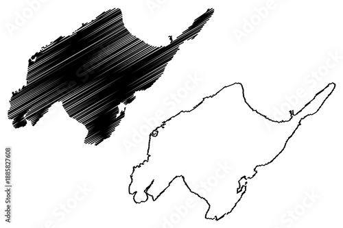 Mactan island (Southeast Asia, Republic of the Philippines, Visayan Islands or archipelago) map vector illustration, scribble sketch Mactan map