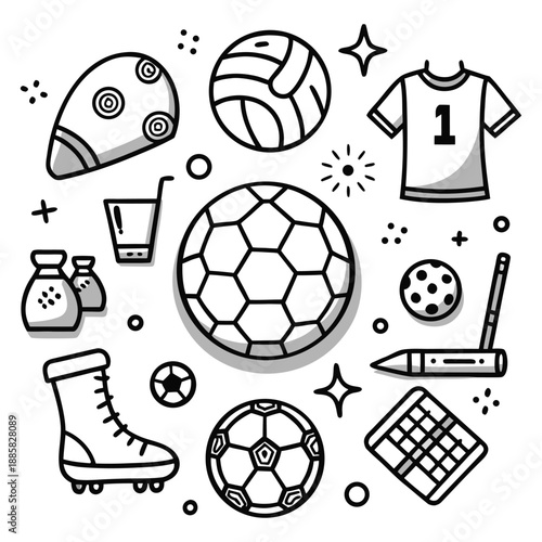 Football Vector Icons Hand-Drawn