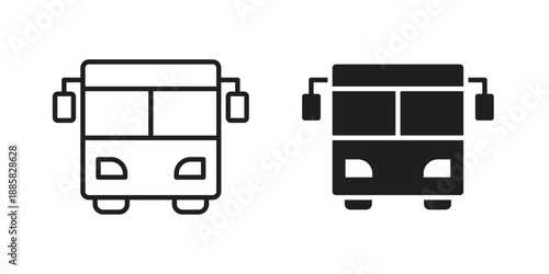 Bus icon elements. A modern flat and line icons set