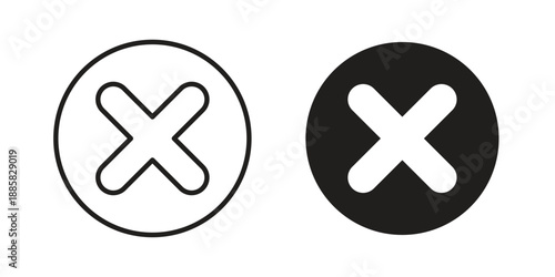 Cancel icon elements. A modern flat and line icons set