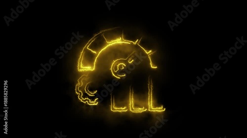 Glowing Neon Industrial Optimization and Performance Icon Animation