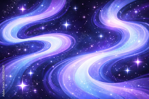 Colorful Cosmic Swirls and Stars in Deep Space