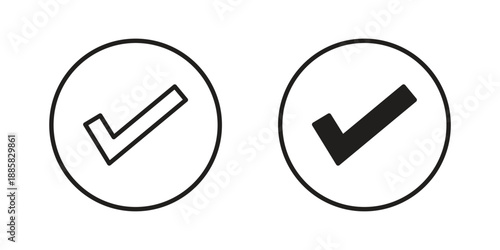 Check mark icon elements. A modern flat and line icons set