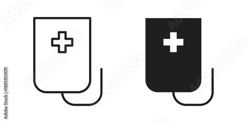 Chemotherapy icon elements. A modern flat and line icons set