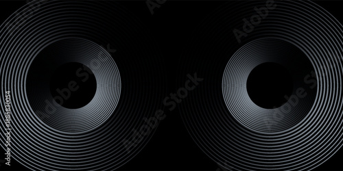 Blue abstract background with glowing circles. Swirl circular lines pattern. Geometric spiral. Twirl element. Vector eps 10