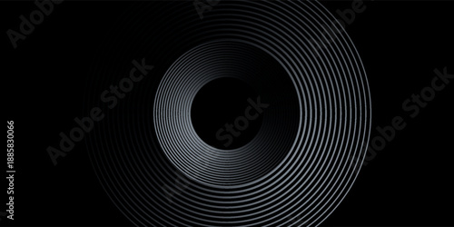 Blue abstract background with glowing circles. Swirl circular lines pattern. Geometric spiral. Twirl element. Vector eps 10