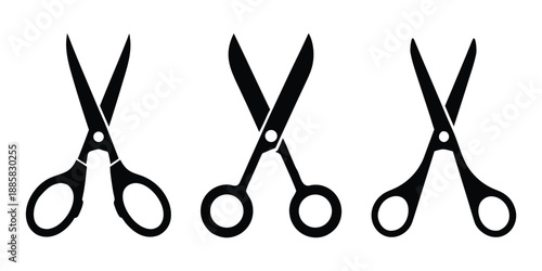 Scissor silhouette vector, barber tool icon, cutting tool vector, scissors icon vector
