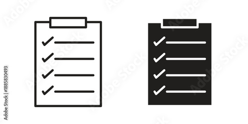 Clipboard icon elements. A modern flat and line icons set