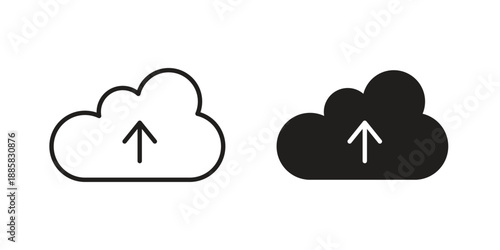 Cloud upload icon elements. A modern flat and line icons set