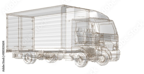 truck sketch graphic symbol 3d illustration	
