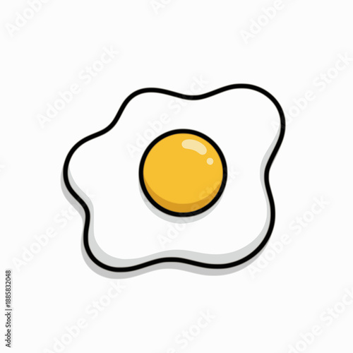 Delicious fried egg with runny yolk and crispy white