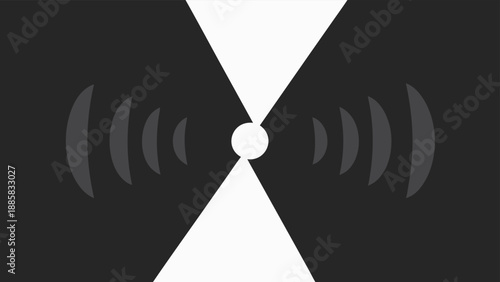 Minimalist Abstract Icon With Sound Waves And Central Circle symbol signal