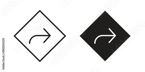 Directions icon elements. A modern flat and line icons set