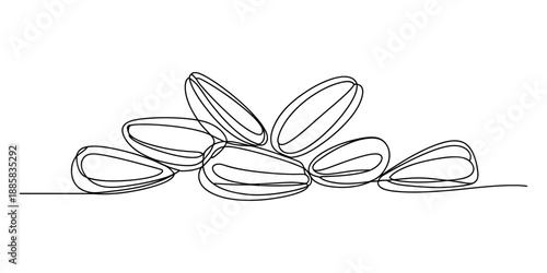 A minimalist illustration of a pile of sunflower seeds Vector, illustration