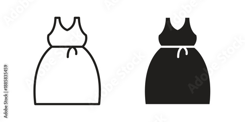 Dress icon elements. A modern flat and line icons set