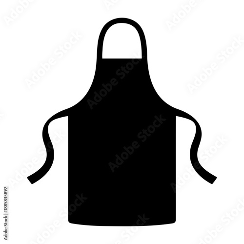 Black kitchen apron silhouette icon isolated on transparent background for cooking and baking.