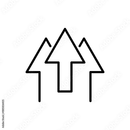Three upward arrows illustrating progress, growth, and directional movement