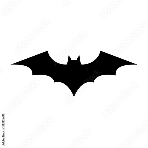 Minimalist Black Bat Silhouette Vector Graphic Isolated on White for Halloween Theme Designs