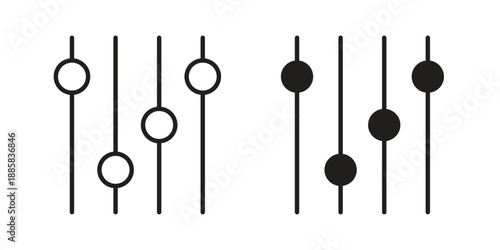 Equalizer icon elements. A modern flat and line icons set