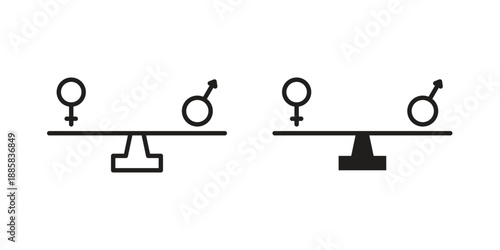 Equality icon elements. A modern flat and line icons set