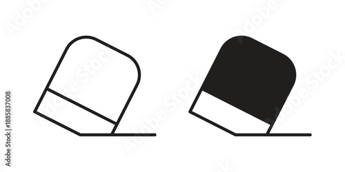 Eraser icon elements. A modern flat and line icons set