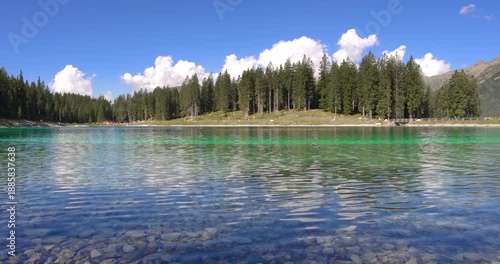 Fantastic lake of Montagnoli in the Dolomites
