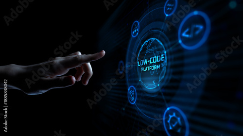 Foto Low-Code Platform Software Development and Digital Transformation Concept