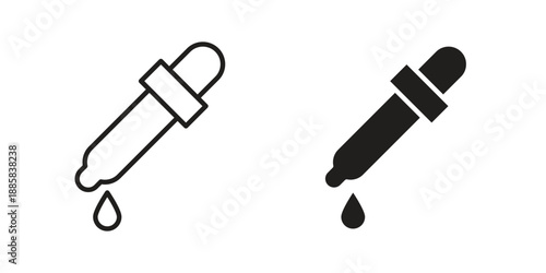 Eye dropper icon elements. A modern flat and line icons set