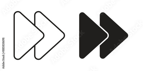 Fast forward icon elements. A modern flat and line icons set