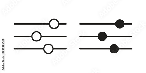 Filter Control icon elements. A modern flat and line icons set