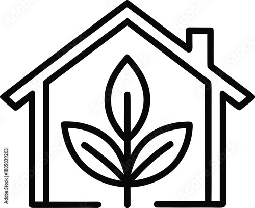 Greenhouse icon design element. Linear style vectors