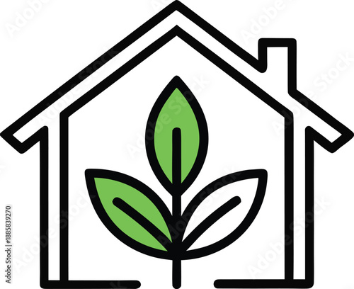 Greenhouse icon design element. Linear style vectors