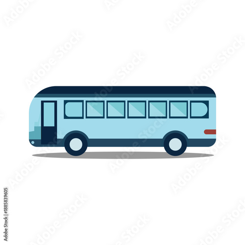 Modern Flat Bus Illustration for Public Transportation