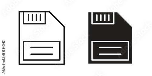 Floppy disk icon elements. A modern flat and line icons set