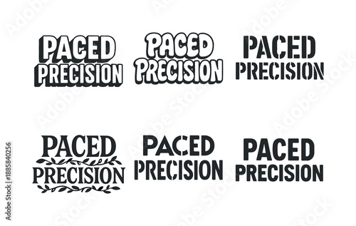 Diverse Lettering Design. Paced precision. Set lettering. harmonious lettering variations of the same emblematic concept, each with different