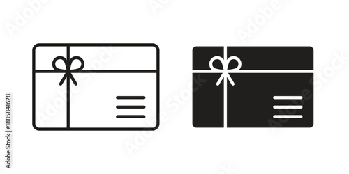 Gift card icon elements. A modern flat and line icons set
