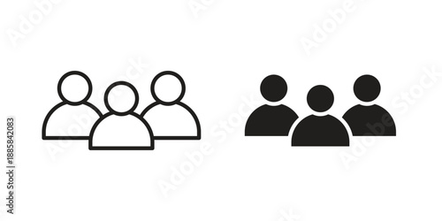 Group icon elements. A modern flat and line icons set